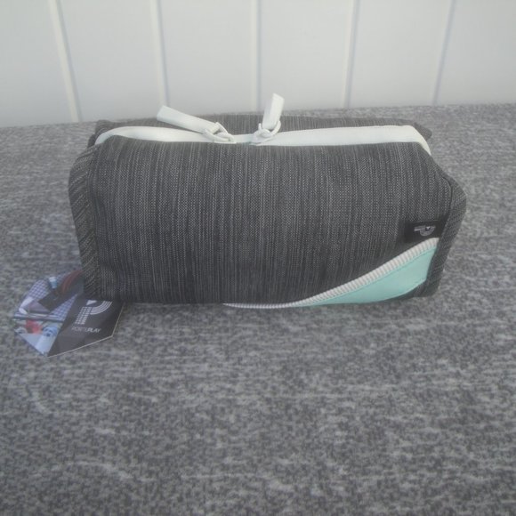 Porte Play Small Electronic and Beauty Organizer Gray Mint NEW with Tags - Picture 7 of 9